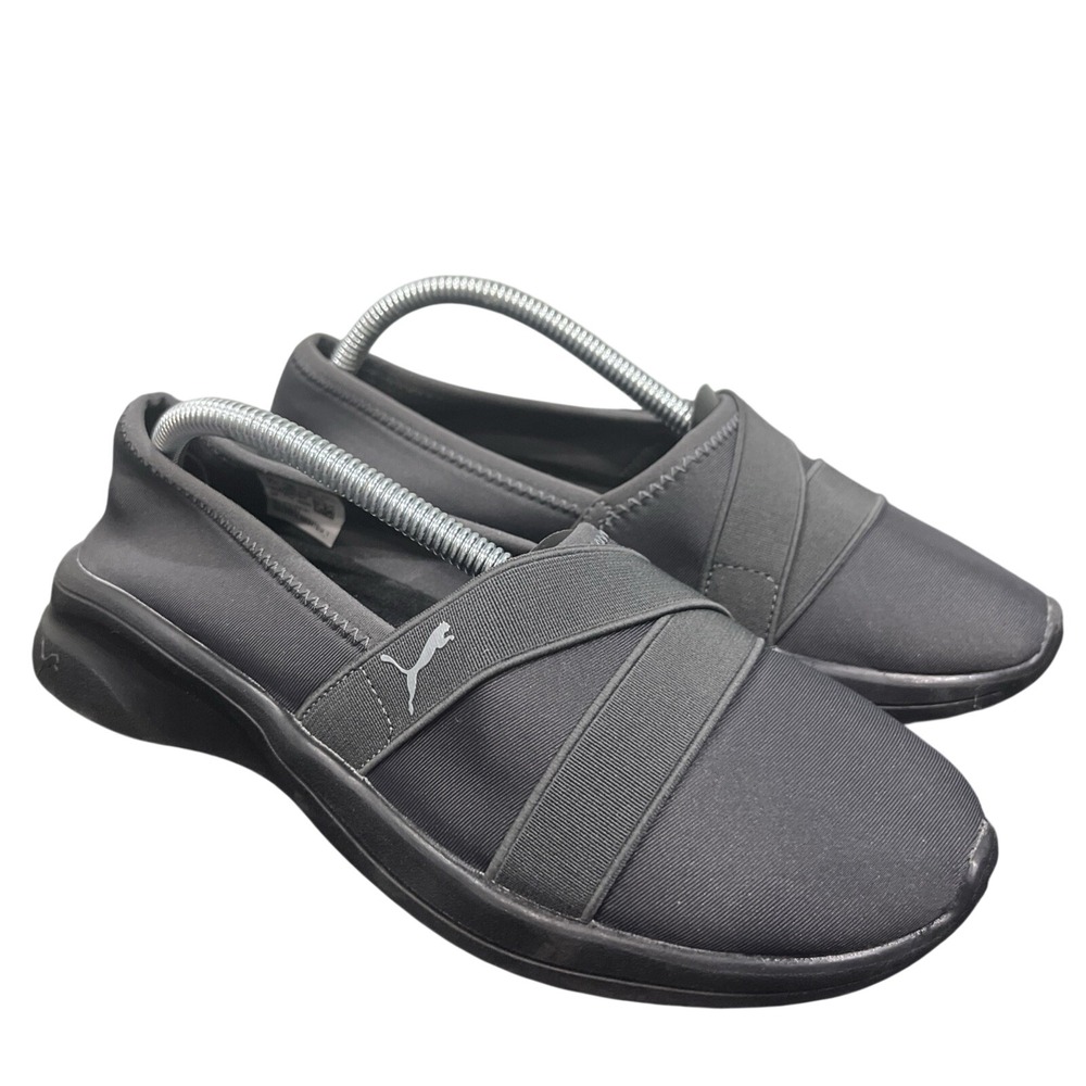 Puma Adelina Sneakers Womens 6 Gray Slip On SoftFoam Comfort Walking Flats Sport